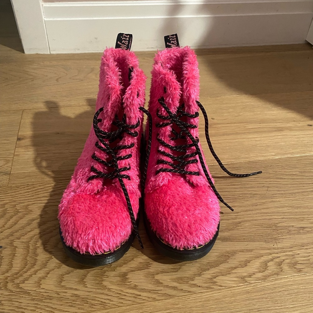 NEW Dr Martens 1460 Pascal Tinsel Fur Lace Up Boots